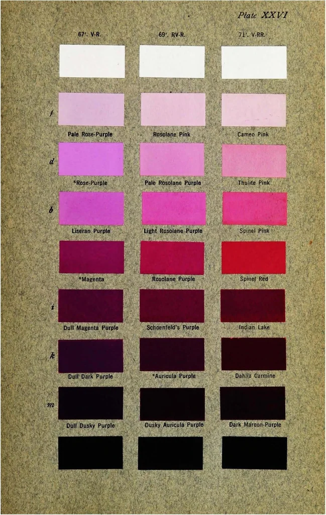 An illustration from Color standards and color nomenclature, 1912, leaf 108