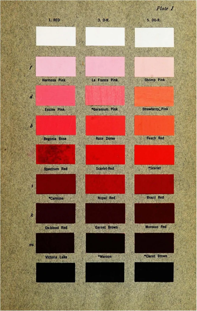 An illustration from Color standards and color nomenclature, 1912, leaf 58