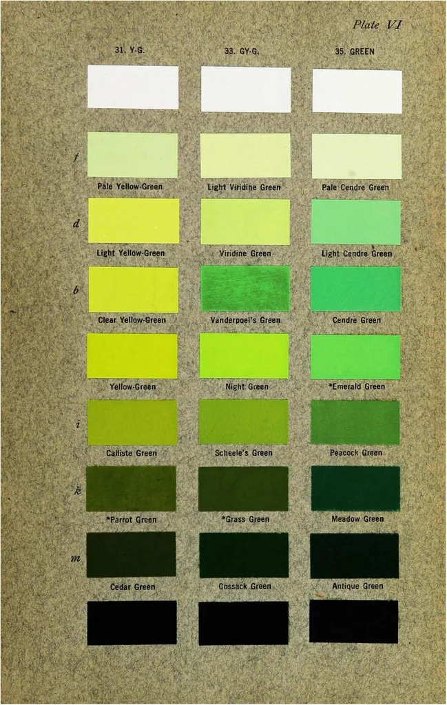 An illustration from Color standards and color nomenclature, 1912, leaf 68