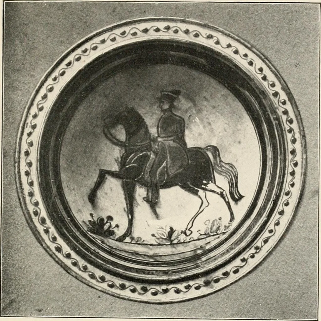 An illustration from Lead glazed pottery. Part first (common clays): plain glazed, sgraffito and slip-decorated wares, 1907, leaf 22