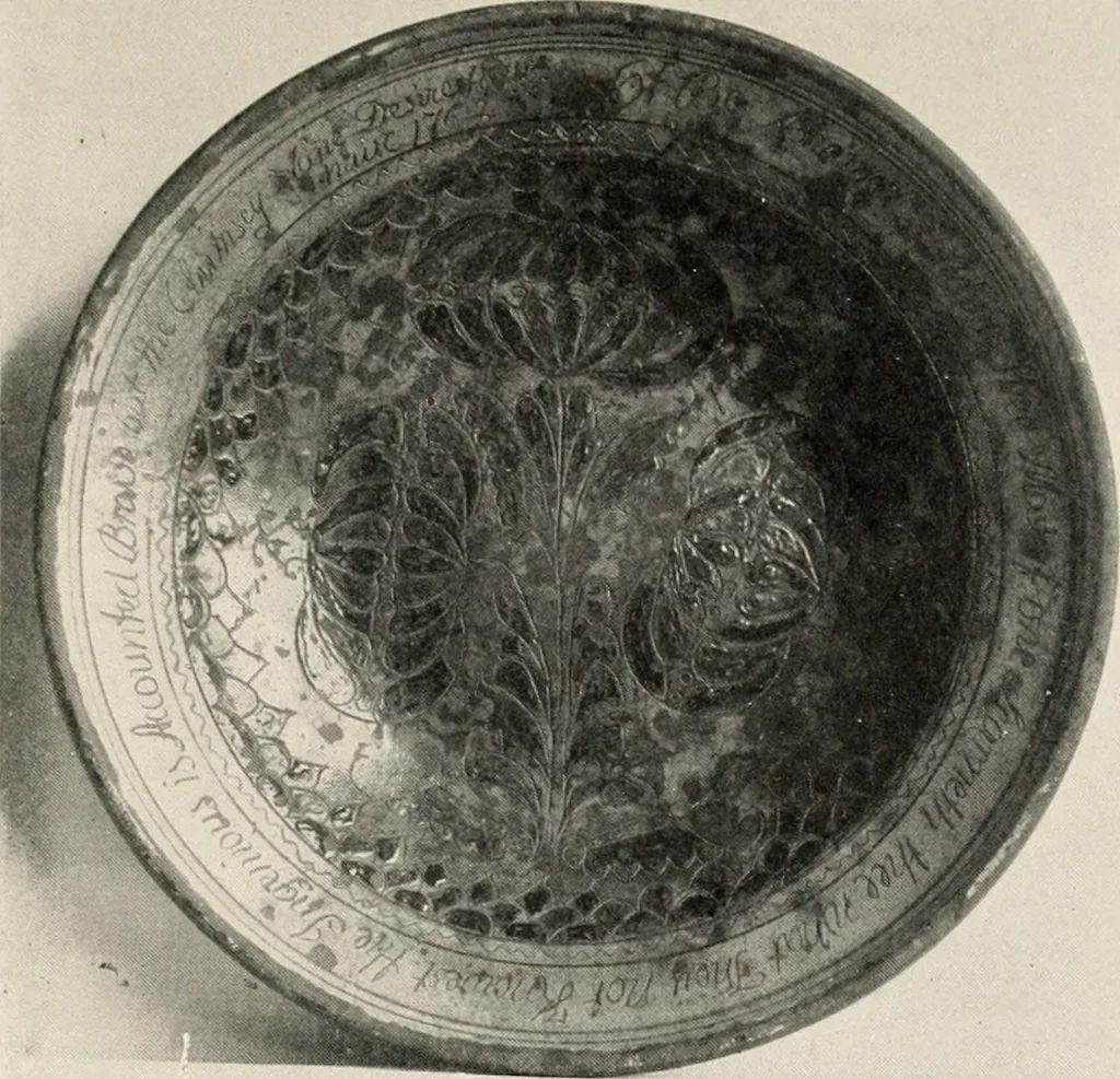 An illustration from Lead glazed pottery. Part first (common clays): plain glazed, sgraffito and slip-decorated wares, 1907, leaf 30