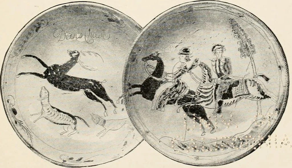 An illustration from Lead glazed pottery. Part first (common clays): plain glazed, sgraffito and slip-decorated wares, 1907, leaf 38