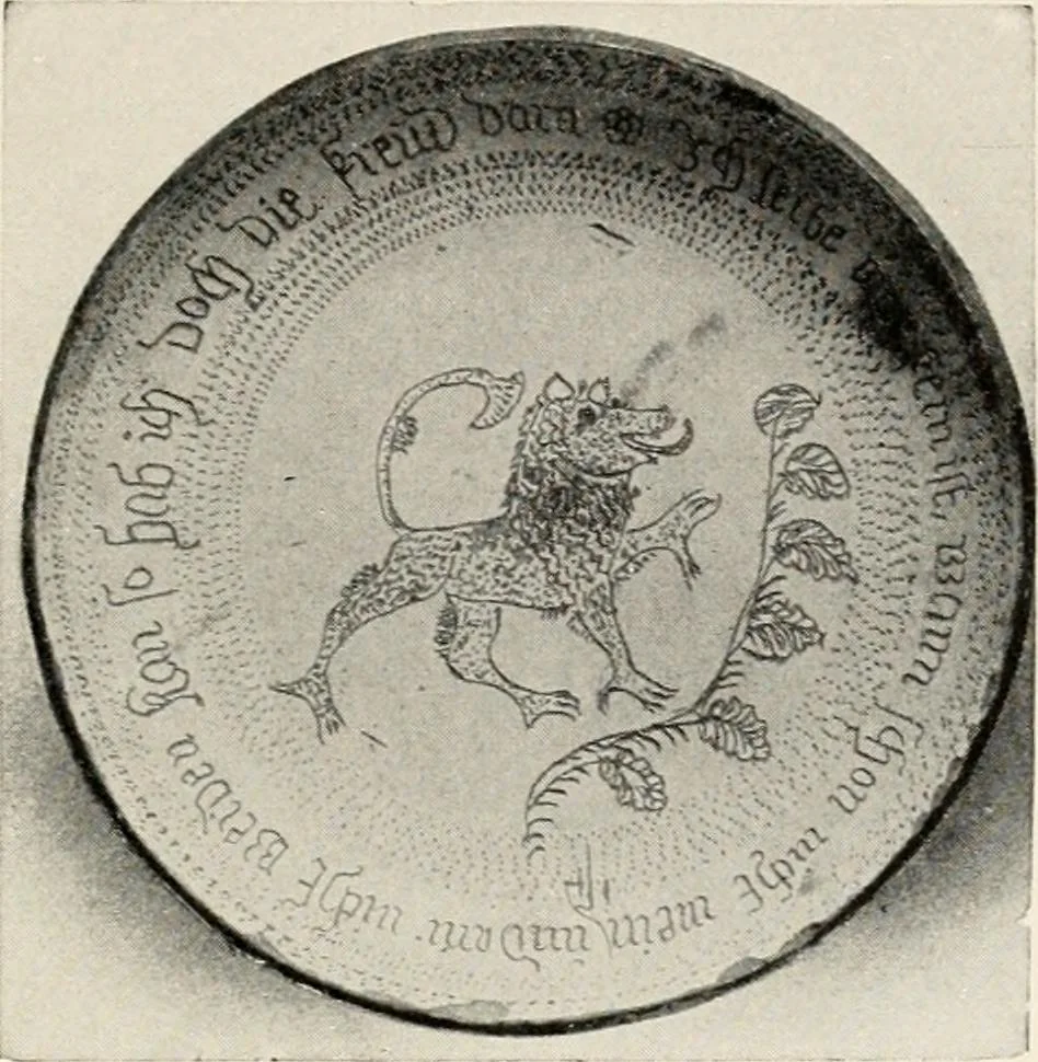 An illustration from Lead glazed pottery. Part first (common clays): plain glazed, sgraffito and slip-decorated wares, 1907, leaf 50