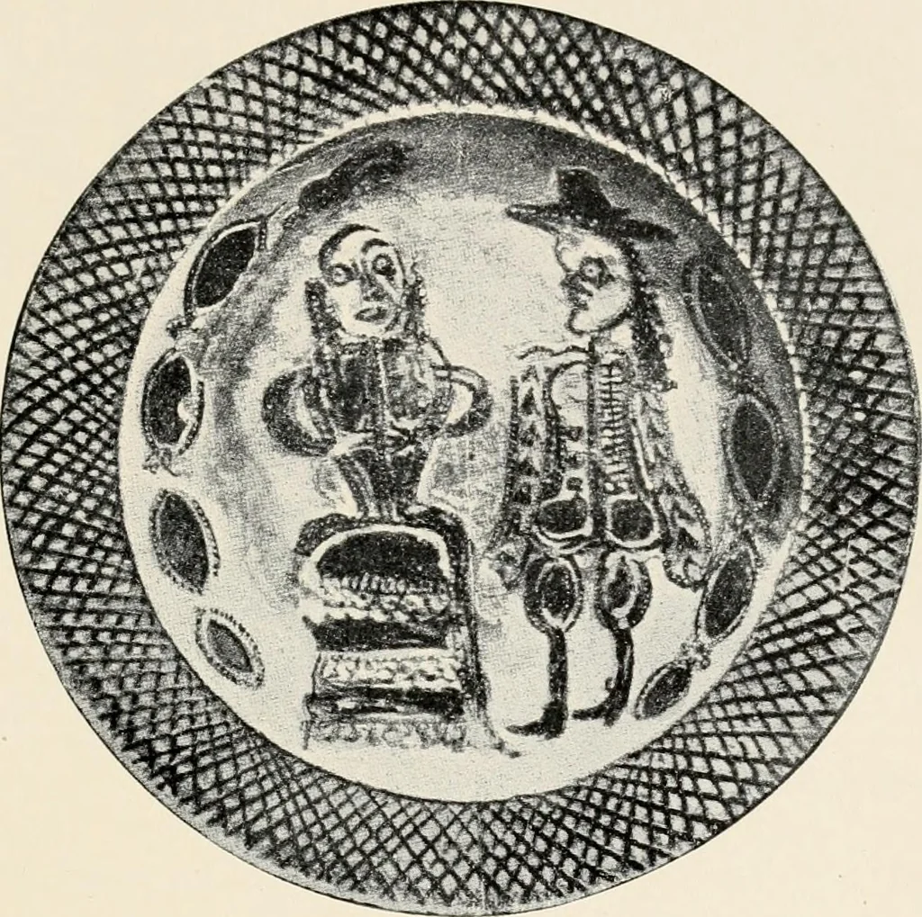 An illustration from Lead glazed pottery. Part first (common clays): plain glazed, sgraffito and slip-decorated wares, 1907, leaf 58