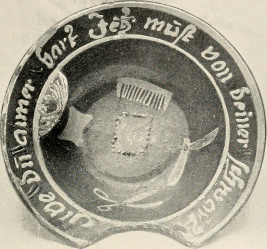 An illustration from Lead glazed pottery. Part first (common clays): plain glazed, sgraffito and slip-decorated wares, 1907, leaf 66