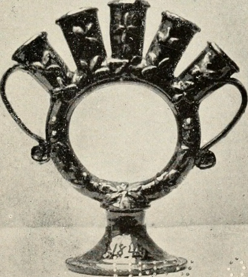 An illustration from Lead glazed pottery. Part first (common clays): plain glazed, sgraffito and slip-decorated wares, 1907, leaf 74