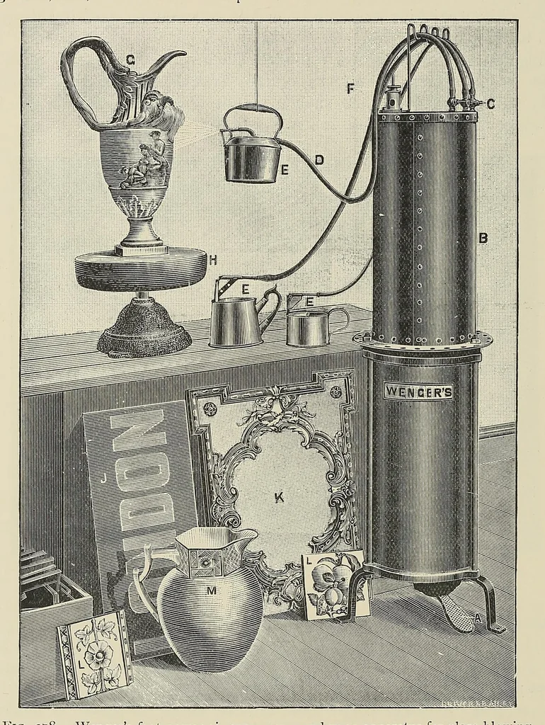 An illustration from Leadless decorative tiles, faience, and mosaic : comprising notes and excerpts on the history, materials, manufacture & use of ornamental flooring tiles, ceramic mosaic, and decorative tiles and faience, with complete series of recipes for tile-bodies, and for leadless glazes and art-tile enamels, 1904, leaf 816