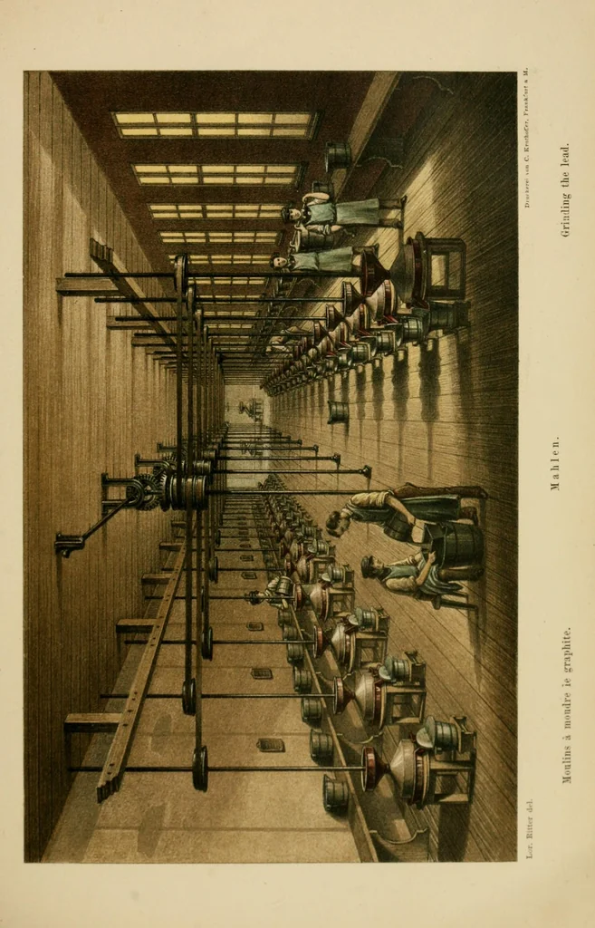 An illustration from The lead pencil manufactory of A.W. Faber at Stein near Nürnberg, Bavaria : an historical sketch, 1865, leaf 45