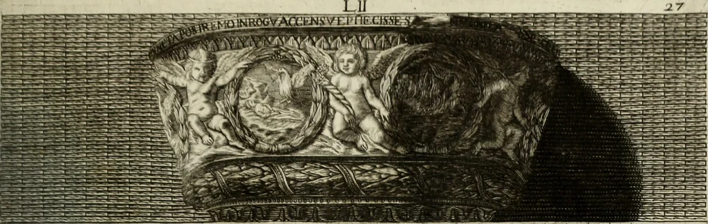 An illustration from Le antiche iscrizioni di Palermo : raccolte, e spiegate sotto gli auspizi dell'eccellentissimo Senato palermitano, grande di Spagna di prima classe, 1762, leaf 58