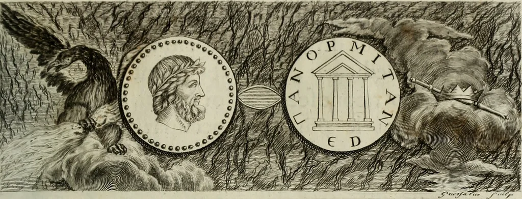 An illustration from Le antiche iscrizioni di Palermo : raccolte, e spiegate sotto gli auspizi dell'eccellentissimo Senato palermitano, grande di Spagna di prima classe, 1762, leaf 8