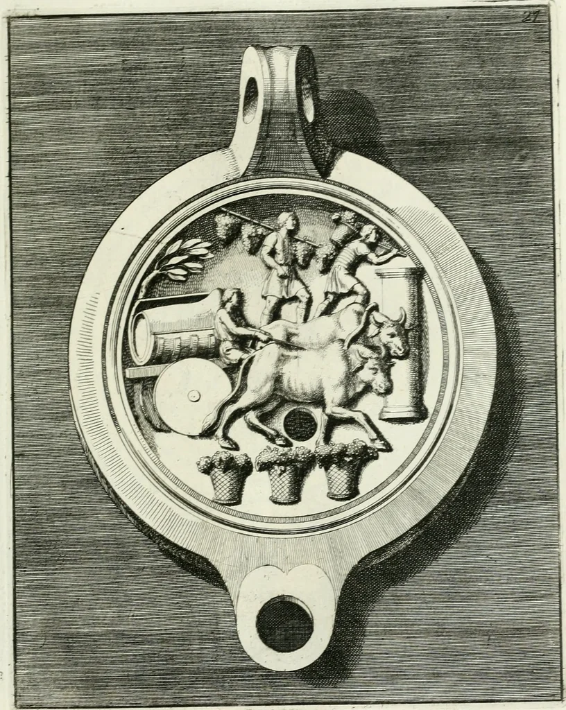 An illustration from Le antiche lucerne sepolcrali figurate : raccolte dalle caue sotterranee e grotte di Roma, nelle quali si contengono molte erudite memorie, 1691, leaf 160