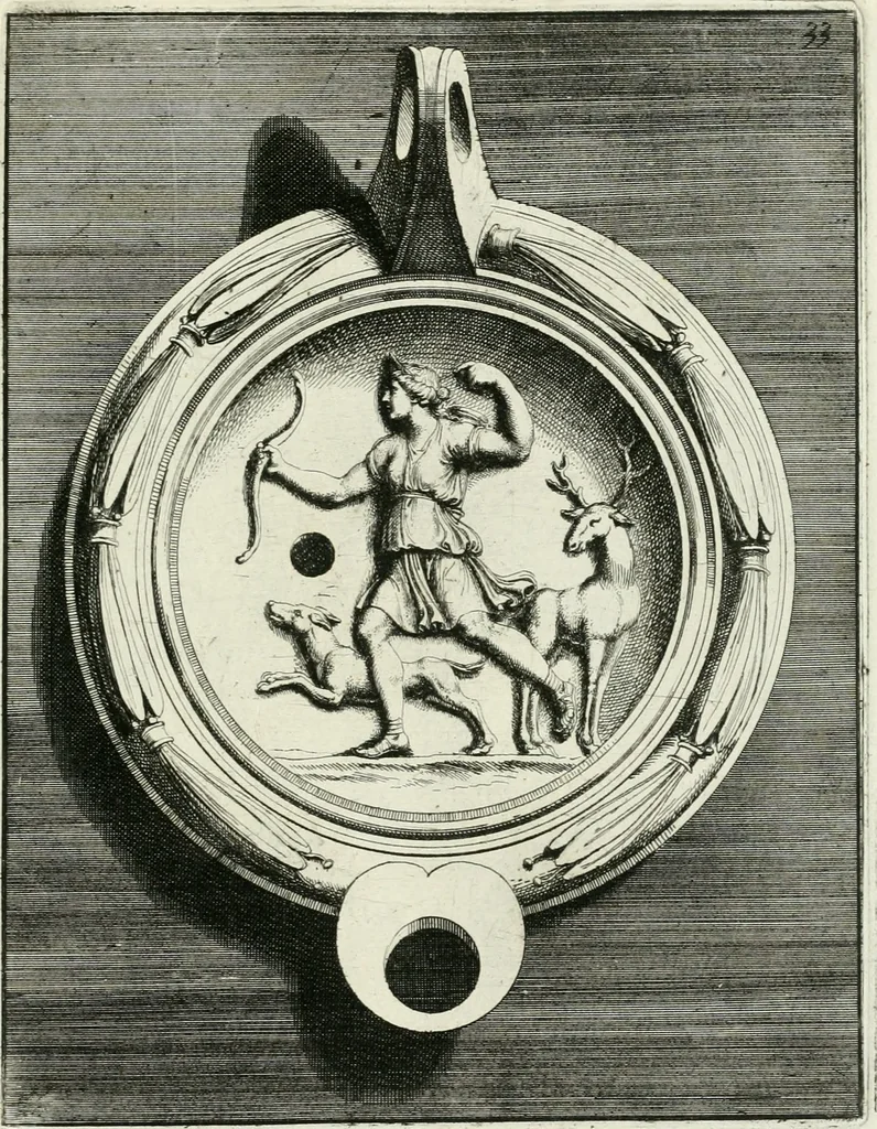An illustration from Le antiche lucerne sepolcrali figurate : raccolte dalle caue sotterranee e grotte di Roma, nelle quali si contengono molte erudite memorie, 1691, leaf 172