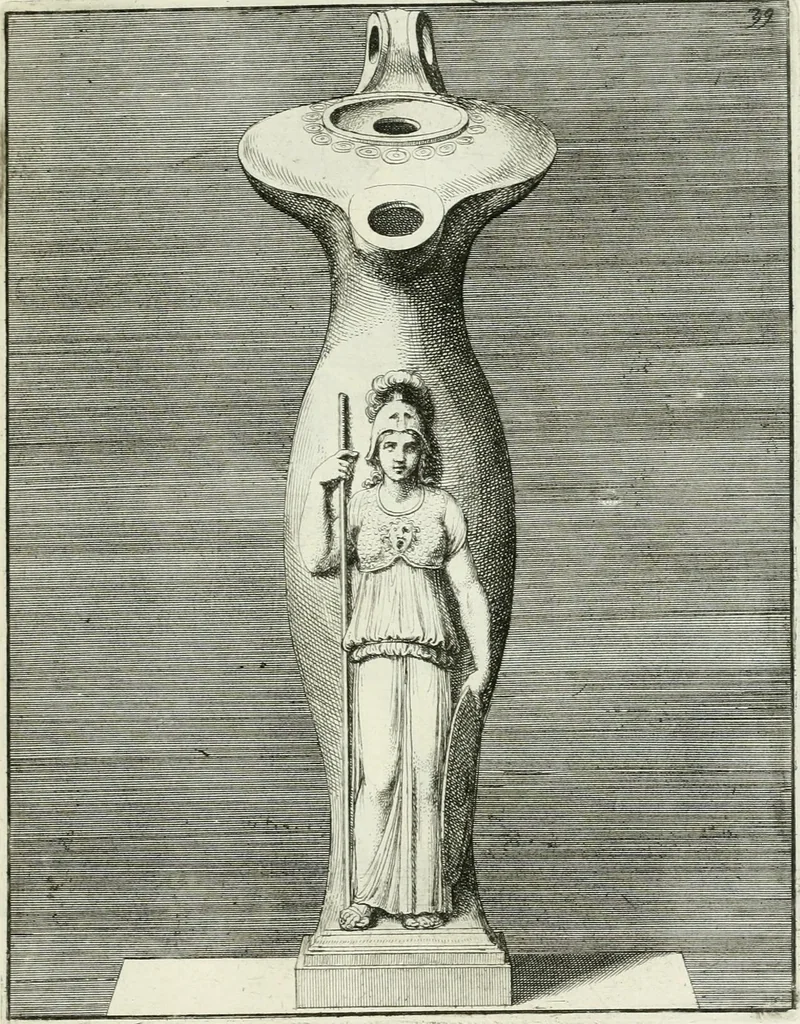 An illustration from Le antiche lucerne sepolcrali figurate : raccolte dalle caue sotterranee e grotte di Roma, nelle quali si contengono molte erudite memorie, 1691, leaf 184