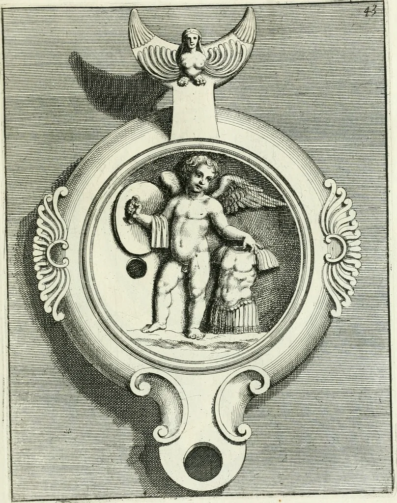 An illustration from Le antiche lucerne sepolcrali figurate : raccolte dalle caue sotterranee e grotte di Roma, nelle quali si contengono molte erudite memorie, 1691, leaf 192