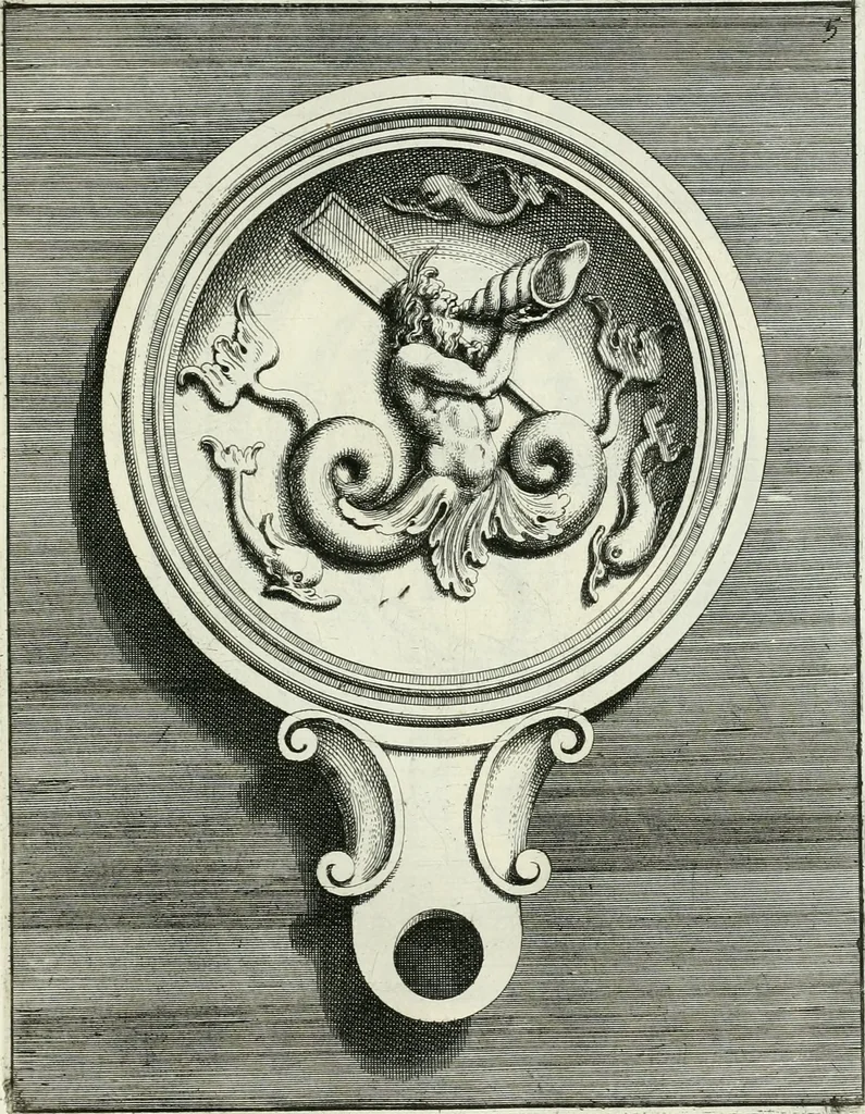 An illustration from Le antiche lucerne sepolcrali figurate : raccolte dalle caue sotterranee e grotte di Roma, nelle quali si contengono molte erudite memorie, 1691, leaf 24