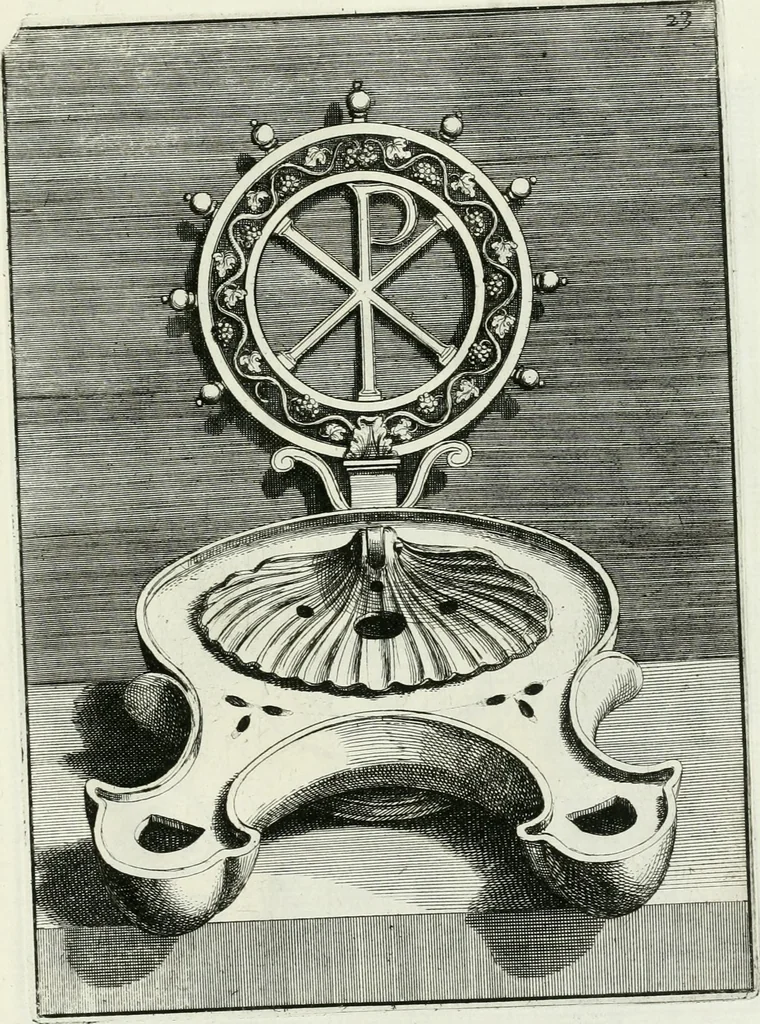 An illustration from Le antiche lucerne sepolcrali figurate : raccolte dalle caue sotterranee e grotte di Roma, nelle quali si contengono molte erudite memorie, 1691, leaf 262