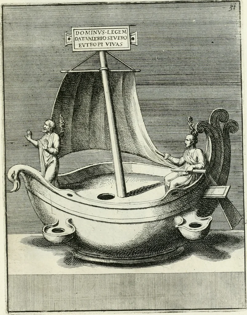 An illustration from Le antiche lucerne sepolcrali figurate : raccolte dalle caue sotterranee e grotte di Roma, nelle quali si contengono molte erudite memorie, 1691, leaf 278