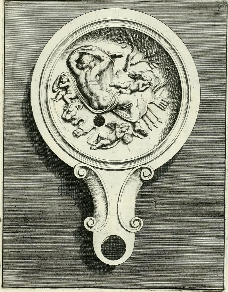 An illustration from Le antiche lucerne sepolcrali figurate : raccolte dalle caue sotterranee e grotte di Roma, nelle quali si contengono molte erudite memorie, 1691, leaf 30