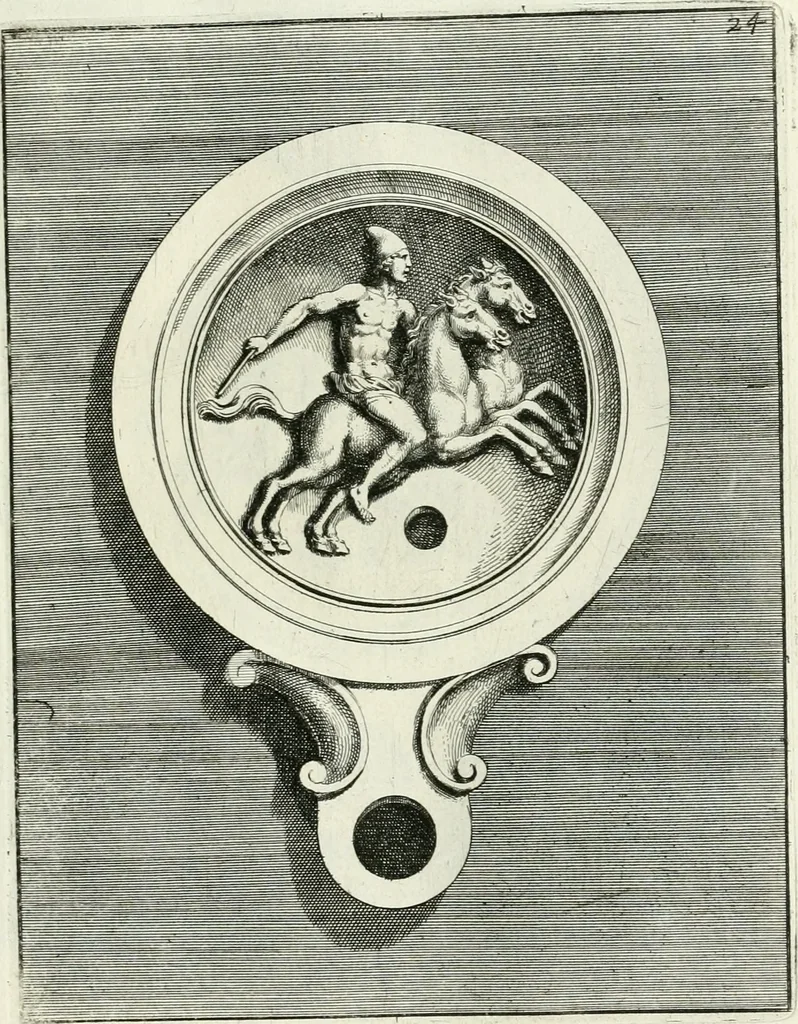 An illustration from Le antiche lucerne sepolcrali figurate : raccolte dalle caue sotterranee e grotte di Roma, nelle quali si contengono molte erudite memorie, 1691, leaf 62