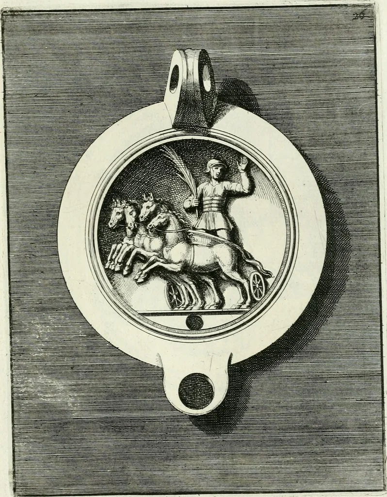 An illustration from Le antiche lucerne sepolcrali figurate : raccolte dalle caue sotterranee e grotte di Roma, nelle quali si contengono molte erudite memorie, 1691, leaf 66