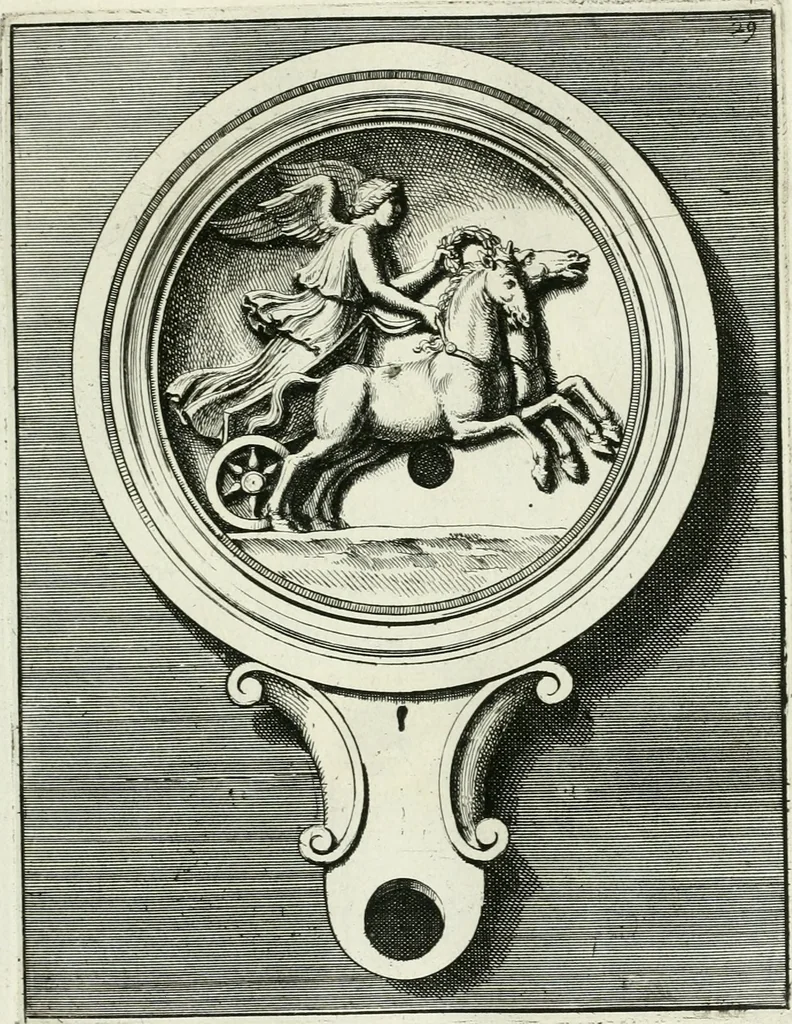 An illustration from Le antiche lucerne sepolcrali figurate : raccolte dalle caue sotterranee e grotte di Roma, nelle quali si contengono molte erudite memorie, 1691, leaf 72