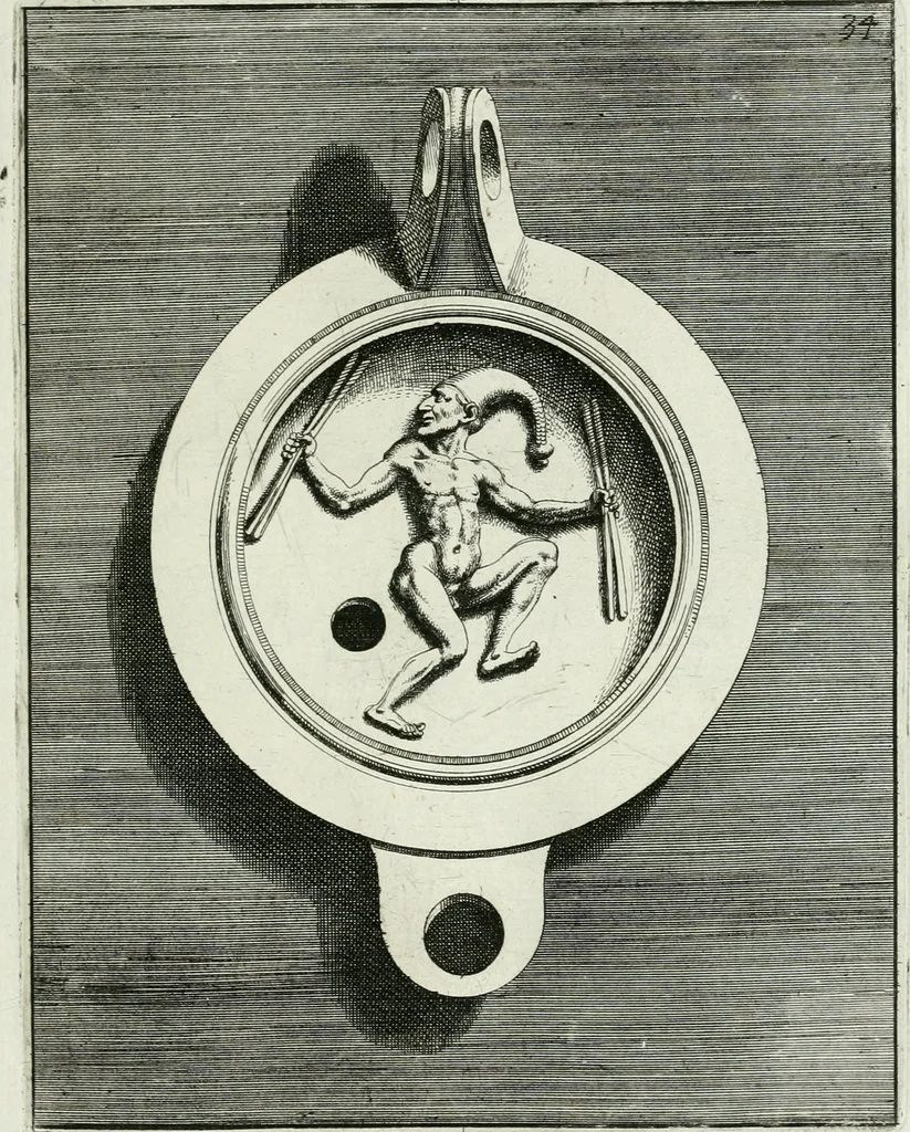 An illustration from Le antiche lucerne sepolcrali figurate : raccolte dalle caue sotterranee e grotte di Roma, nelle quali si contengono molte erudite memorie, 1691, leaf 82