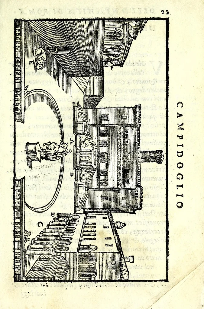 An illustration from Le antichità della citta di Roma : raccolte sotto brevita da diuersi antichi & moderni scrittori, 1588, leaf 47