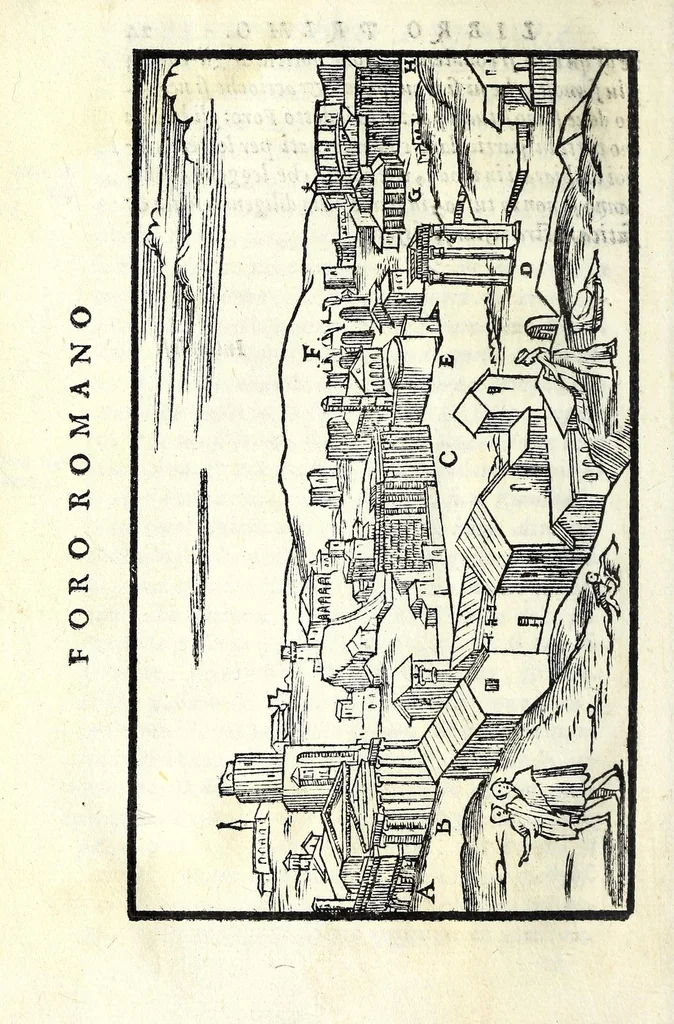 An illustration from Le antichità della citta di Roma : raccolte sotto brevita da diuersi antichi & moderni scrittori, 1588, leaf 52
