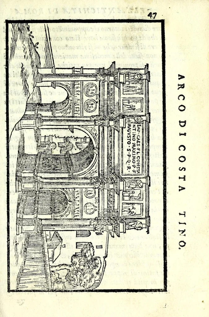 An illustration from Le antichità della citta di Roma : raccolte sotto brevita da diuersi antichi & moderni scrittori, 1588, leaf 97