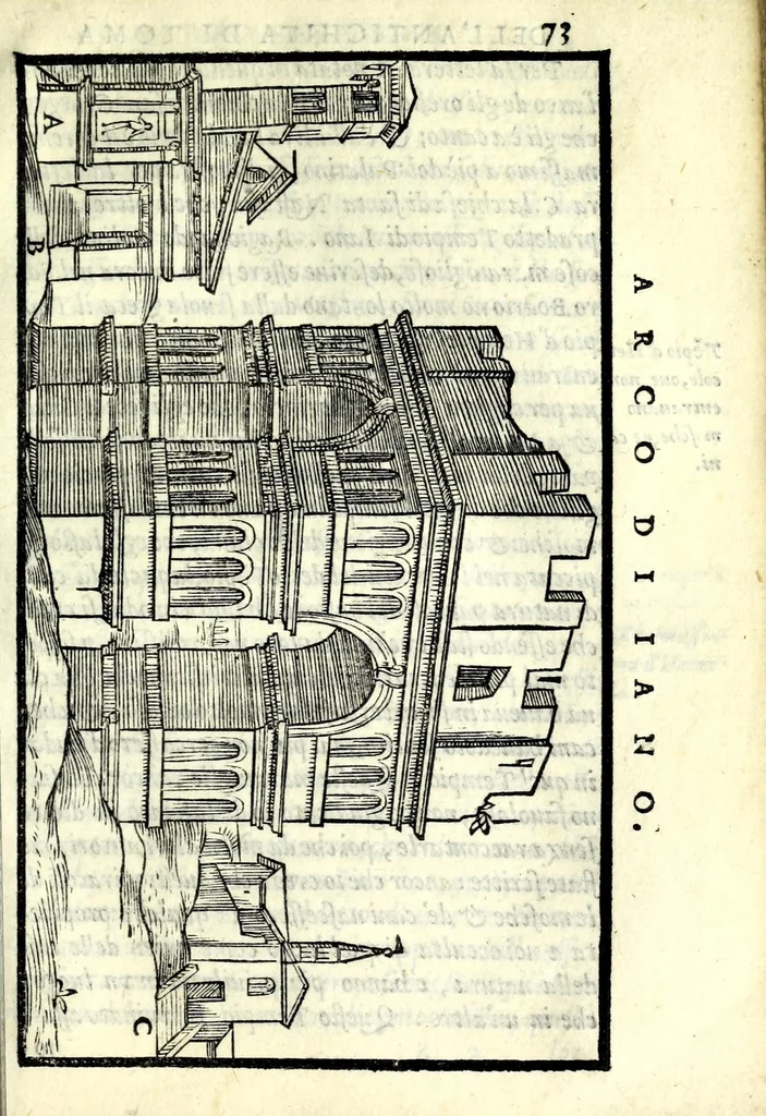 An illustration from Le antichità della città di Roma : raccolte sotto brevità da diuersi antichi & moderni scrittori, 1569, leaf 167