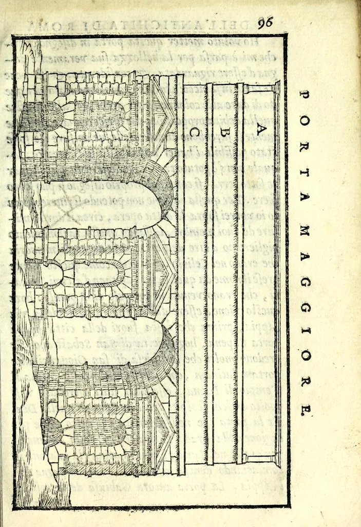 An illustration from Le antichità della città di Roma : raccolte sotto brevità da diuersi antichi & moderni scrittori, 1569, leaf 213