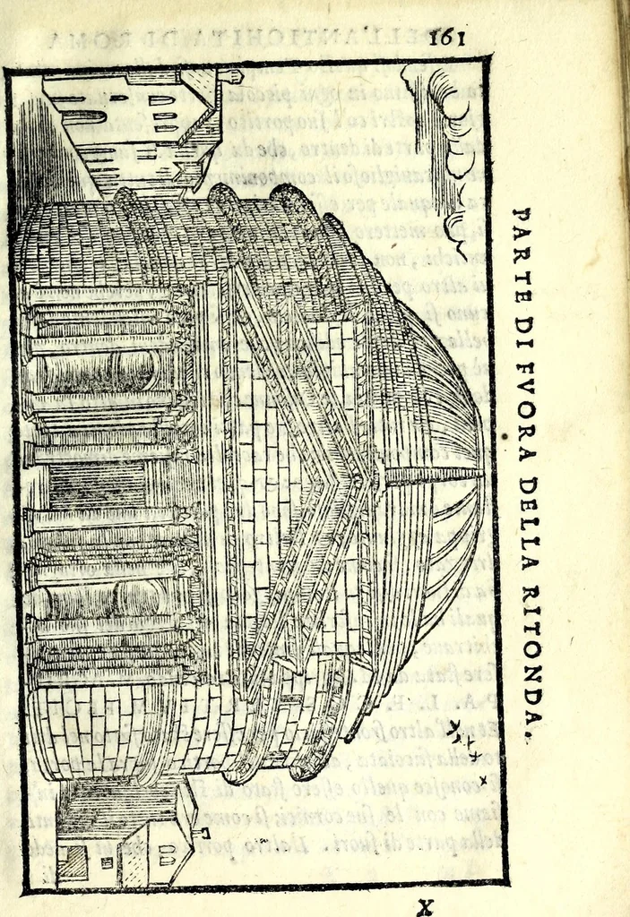 An illustration from Le antichità della città di Roma : raccolte sotto brevità da diuersi antichi & moderni scrittori, 1569, leaf 343