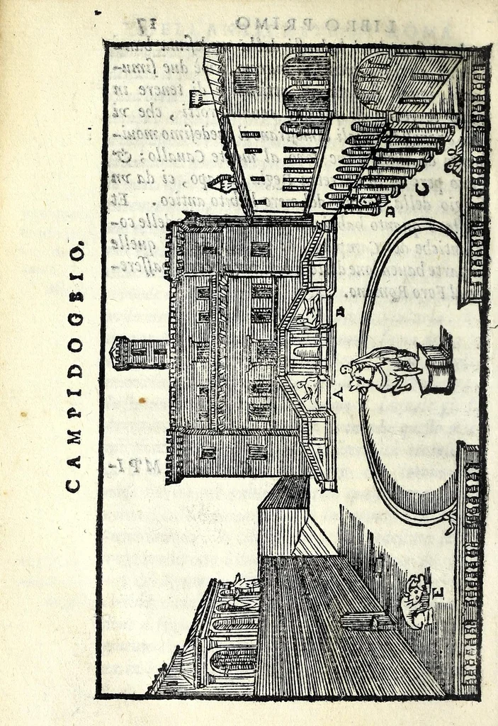 An illustration from Le antichità della città di Roma : raccolte sotto brevità da diuersi antichi & moderni scrittori, 1569, leaf 56