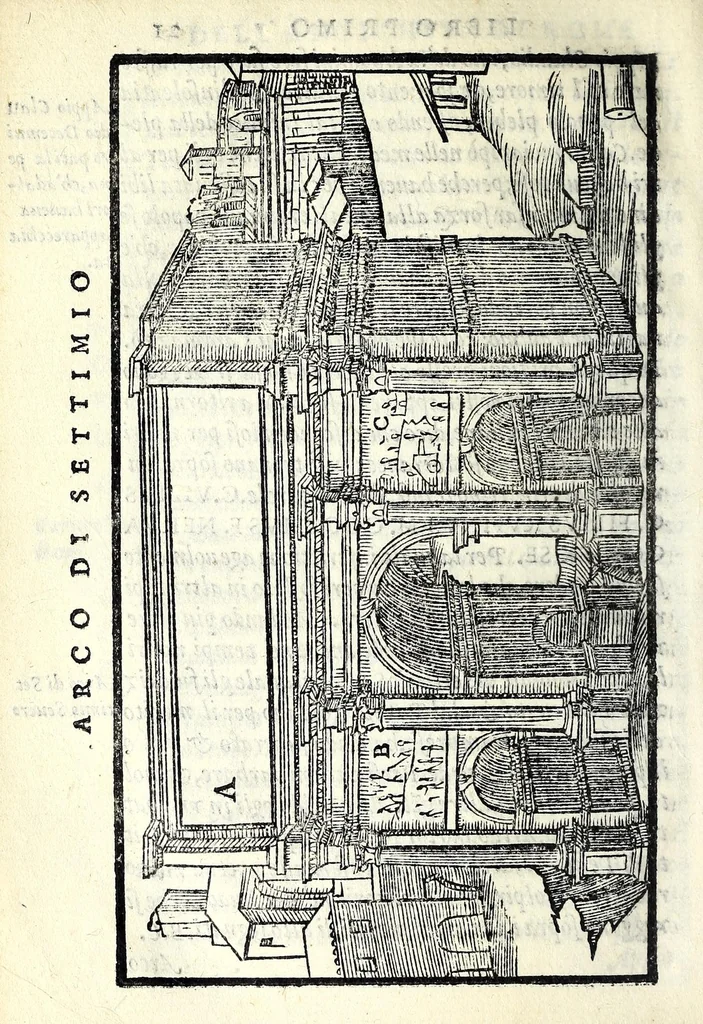 An illustration from Le antichità della città di Roma : raccolte sotto brevità da diuersi antichi & moderni scrittori, 1569, leaf 64
