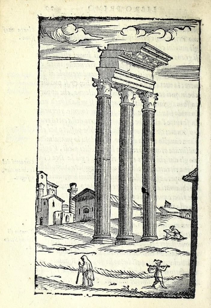 An illustration from Le antichità della città di Roma : raccolte sotto brevità da diuersi antichi & moderni scrittori, 1569, leaf 80