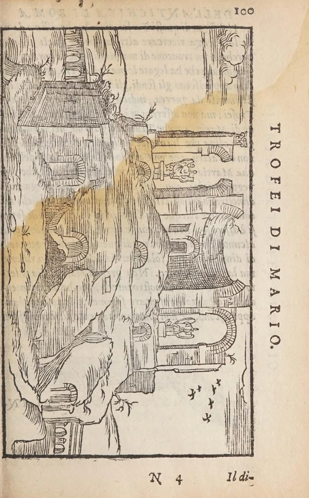 An illustration from Le antichità della citta di Roma, raccolte sotto brevita da diuersi antichi & moderni scrittori,, 1580, leaf 203