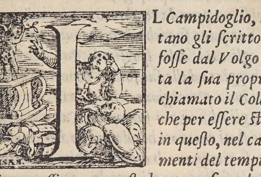 An illustration from Le antichità della citta di Roma, raccolte sotto brevita da diuersi antichi & moderni scrittori,, 1580, leaf 33