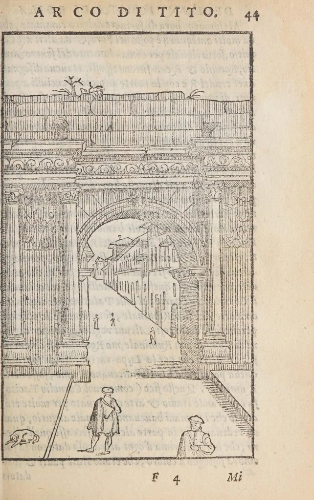 An illustration from Le antichità della citta di Roma, raccolte sotto brevita da diuersi antichi & moderni scrittori,, 1580, leaf 91