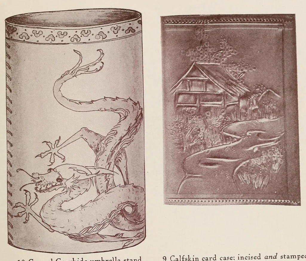An illustration from Leather work, 1908, leaf 19