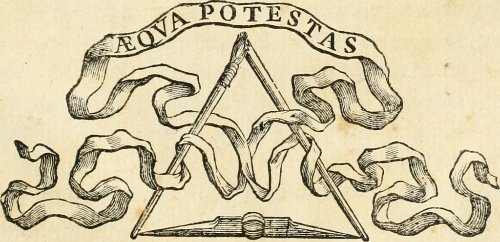 An illustration from Le belle arti, pittura, scultura, e architettura, compimento, e perfezione delle bellezze dell'universo mostrate nel Campidoglio dall'Accademia del disegno il d ì 24. settembre 1711 : essendo principe della medesima il sig. cavalier Carlo Maratti e viceprincipe il signor cavalier Carlo Francesco Person, 1711, leaf 4