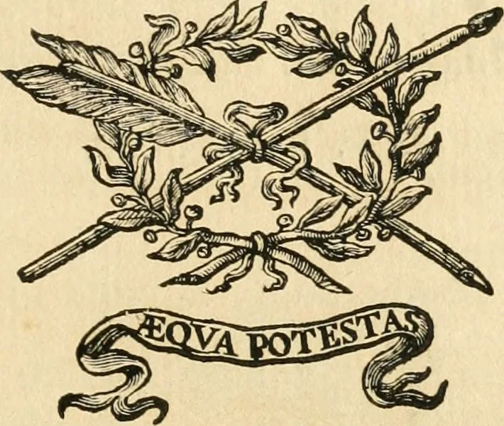 An illustration from Le belle arti, pittura, scultura, e architettura, compimento, e perfezione delle bellezze dell'universo mostrate nel Campidoglio dall'Accademia del disegno il d ì 24. settembre 1711 : essendo principe della medesima il sig. cavalier Carlo Maratti e viceprincipe il signor cavalier Carlo Francesco Person, 1711, leaf 40