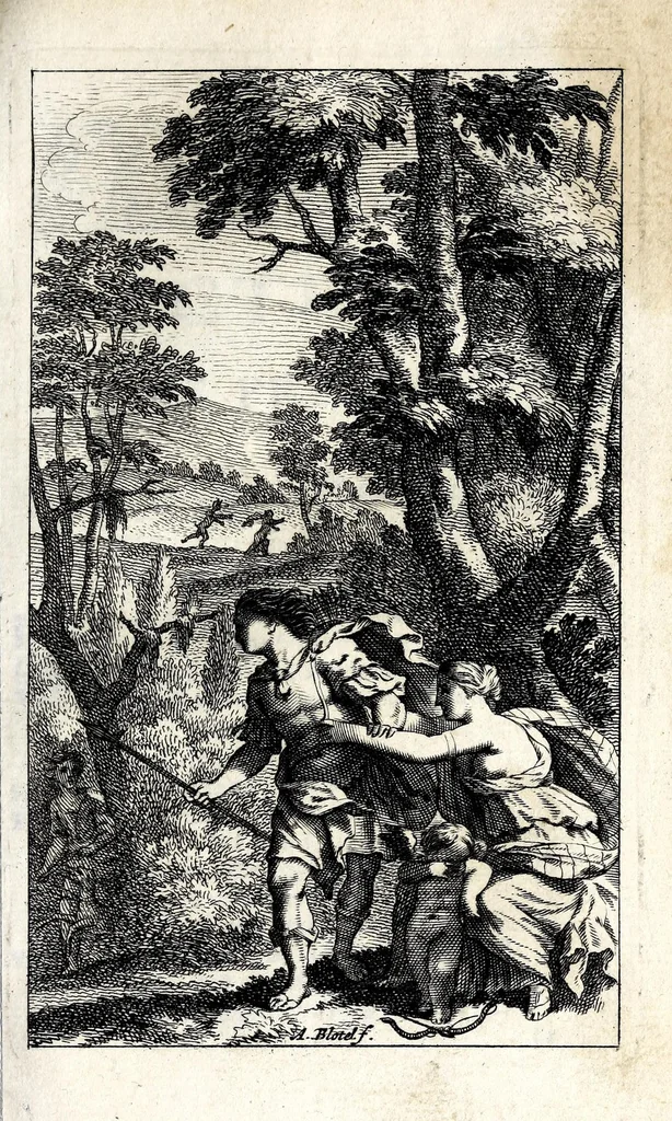 An illustration from Le berger fidelle : traduit de l'italien de Guarini en vers françois, 1677, leaf 137