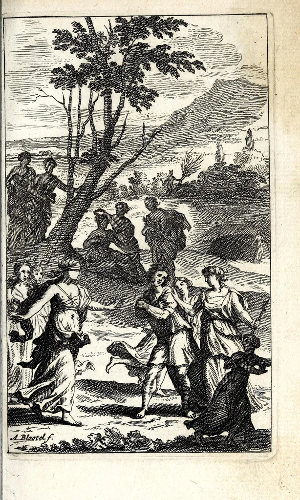 An illustration from Le berger fidelle : traduit de l'italien de Guarini en vers françois, 1677, leaf 239