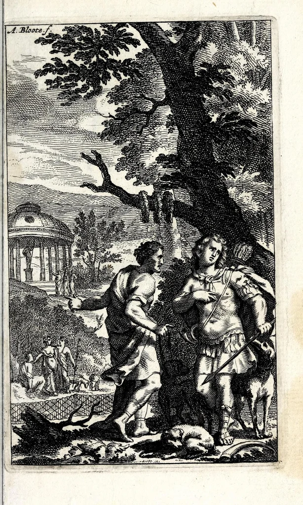 An illustration from Le berger fidelle : traduit de l'italien de Guarini en vers françois, 1677, leaf 39