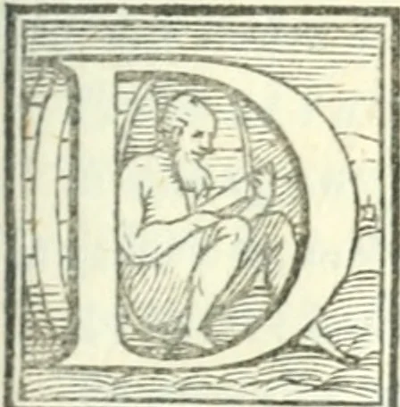 An illustration from Le bizzarre, faconde, et ingeniose rime pescatorie. Nelle quali si contengono sonetti, stäze, capitoli, madrigali, epitafij, disperate, e canzoni. Et il commento di due sonetti del Petrarcha, in antiqua materna lingua, 1557, leaf 60