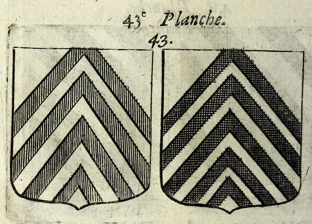 An illustration from Le blason de France, ou, Notes curieuses sur l'edit concernant la police des armoiries, 1697, leaf 282