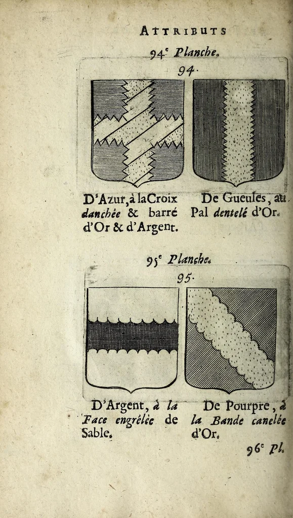 An illustration from Le blason de France, ou, Notes curieuses sur l'edit concernant la police des armoiries, 1697, leaf 308