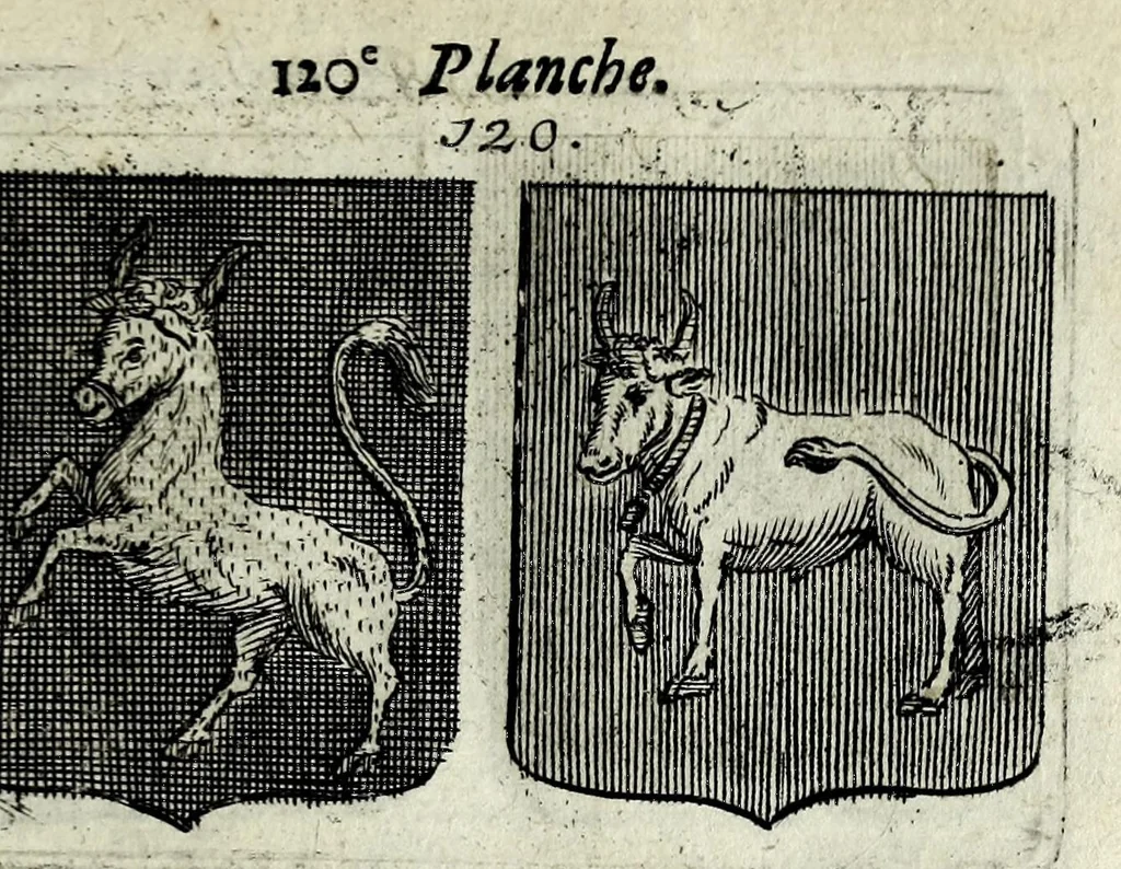 An illustration from Le blason de France, ou, Notes curieuses sur l'edit concernant la police des armoiries, 1697, leaf 321