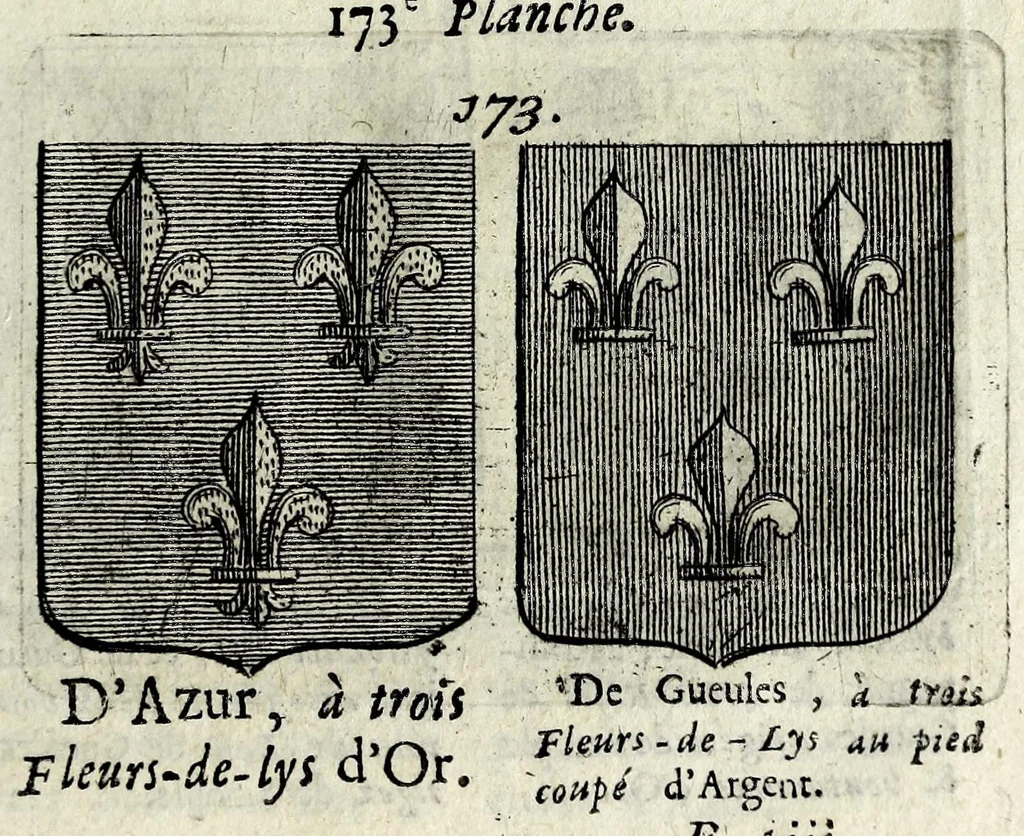 An illustration from Le blason de France, ou, Notes curieuses sur l'edit concernant la police des armoiries, 1697, leaf 347