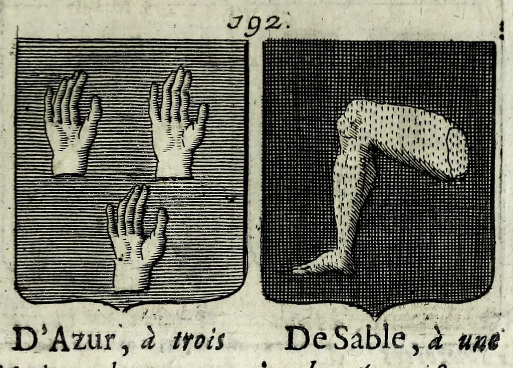 An illustration from Le blason de France, ou, Notes curieuses sur l'edit concernant la police des armoiries, 1697, leaf 357